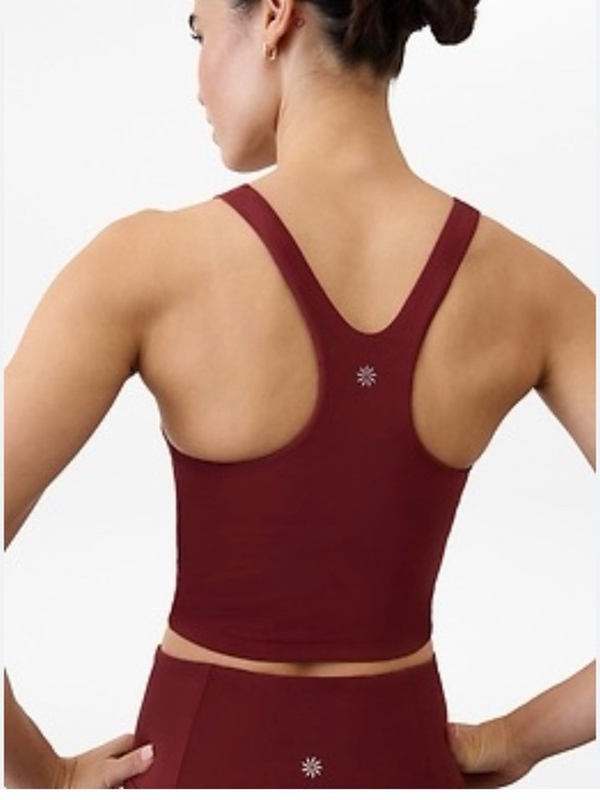 Athleta Other - Athleta Purpose Crop Sports Bra A-C Cup Redwood Burgundy Pilates Yoga Gym
